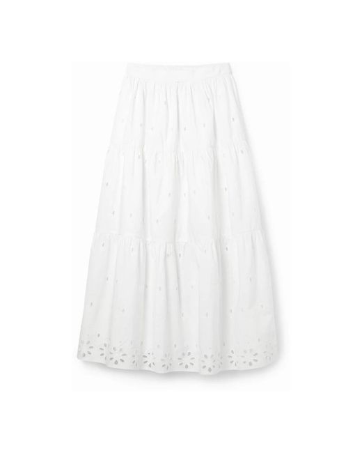 Desigual White Midi Skirts