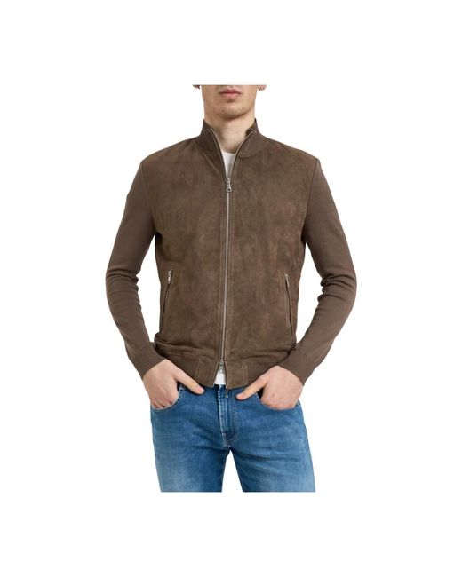 Leather Jackets di Bomboogie in Brown da Uomo