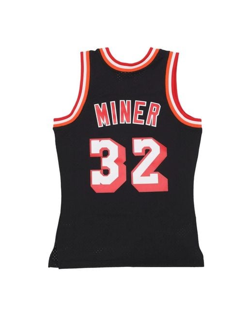 Mitchell & Ness Fitness ,Zwart ,Polyester Miami Heat Basketball Tank Top 1992 in het Red voor heren