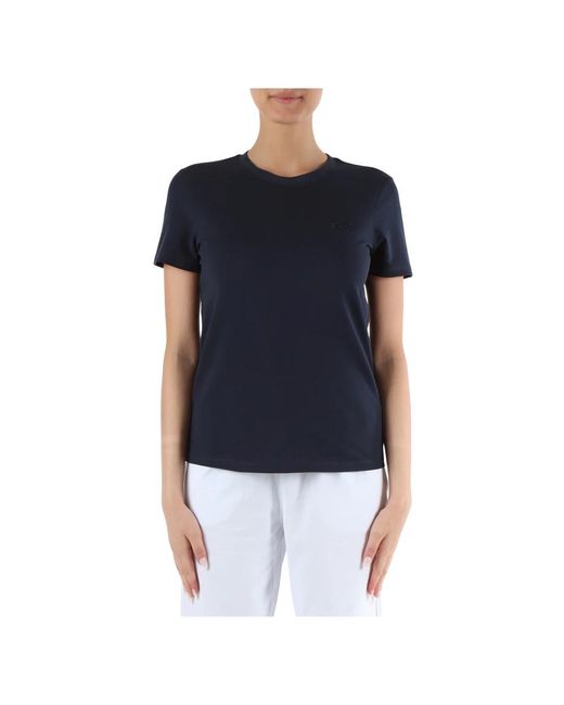 Sun 68 Blue Piquet baumwoll t-shirt mit strass logo