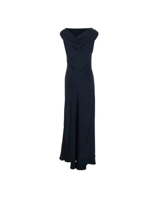 Antonelli Draped-Neck Maxi Jurk in het Blue