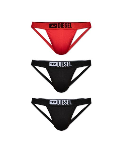 DIESEL Ondergoed ,Veelkleurig ,Katoen Three-Pack Jockstraps in het Red voor heren