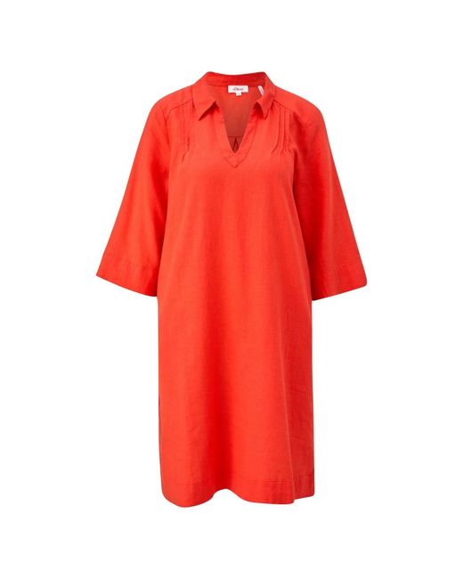 Vestido de mezcla de lino con corte relajado S.oliver de color Red