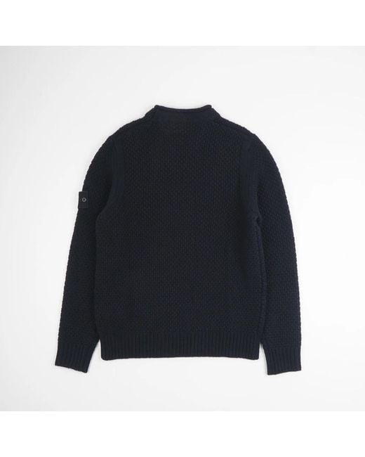 Stone Island Blue Round-Neck Knitwear for men