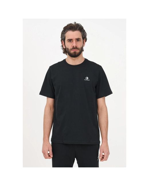 Converse Schwarzes logo-besticktes casual t-shirt in Black für Herren