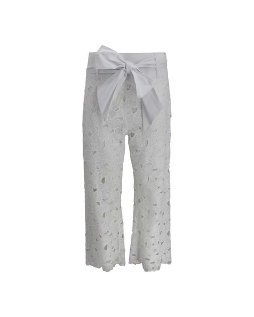 D.exterior Gray Cropped Trousers