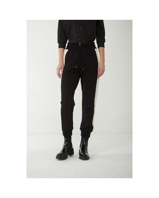 Twinset Joggingbroek Met Gebreide Inzet in het Black