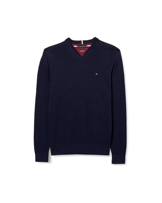 Tommy Hilfiger Blue V-Neck Knitwear for men
