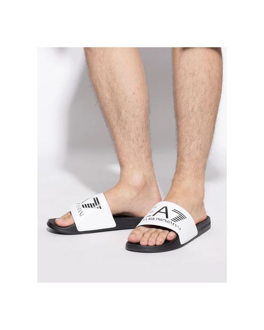 EA7 Logo Slides in het White voor heren