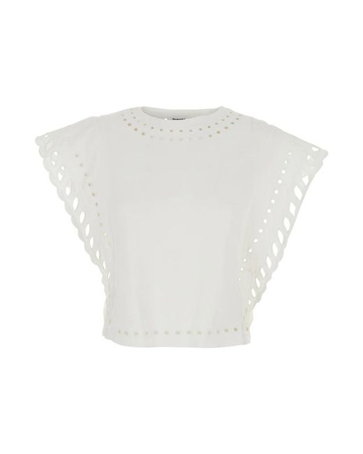 Isabel Marant Tops ,Wit ,Katoen Kort Katoenen T-Shirt in het White