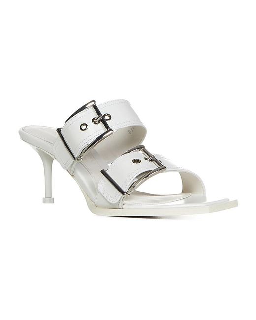 McQueen Metallic Heeled Mules