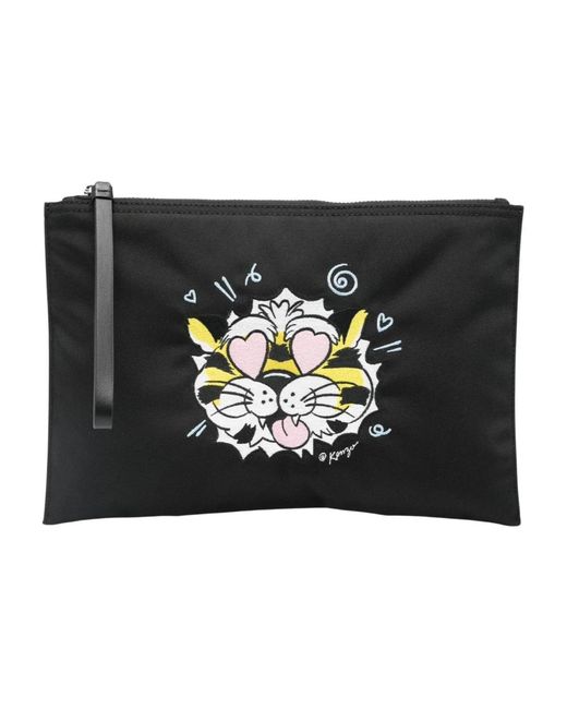 KENZO Black Clutches for men