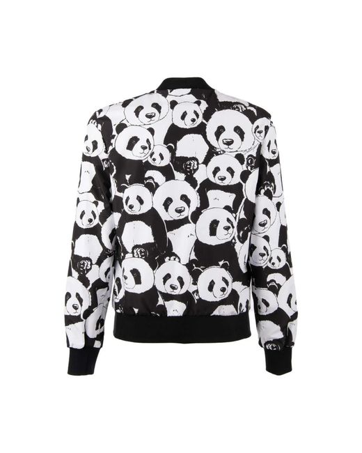 Dolce & Gabbana Schwarz-weiße Panda-Bomber-Herrenjacke in Black für Herren