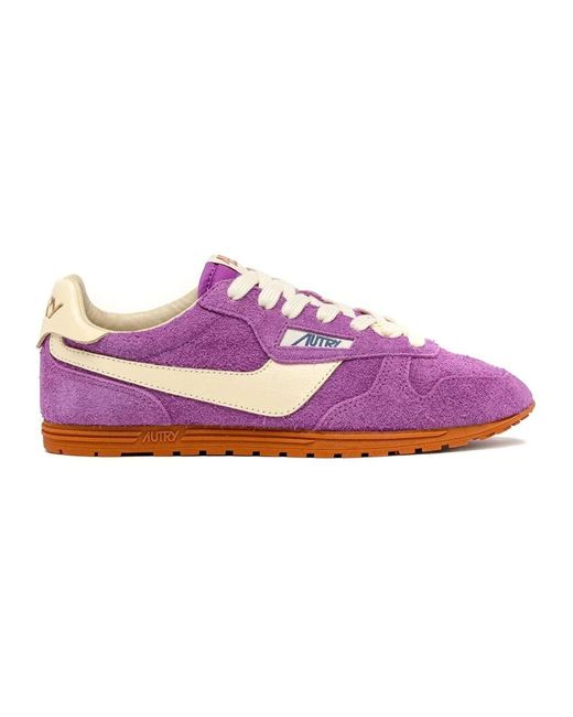 Autry Purple Lila Wildleder Und Leder Sneakers