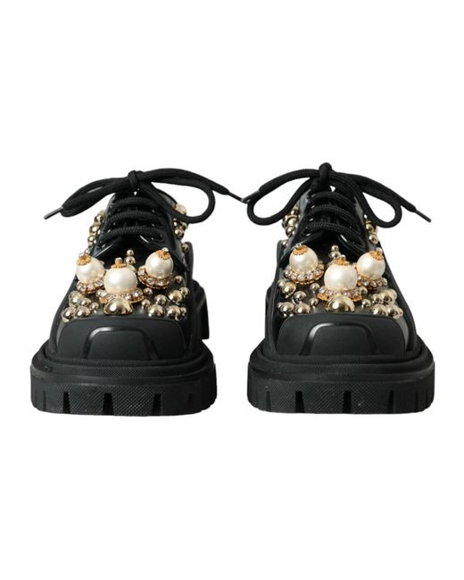 Dolce & Gabbana Black Lace-Up Boots