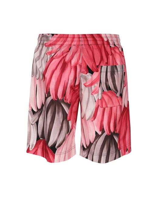 MSGM Baumwoll-Bermuda-Shorts Elastischer Bund Taschen in Red für Herren
