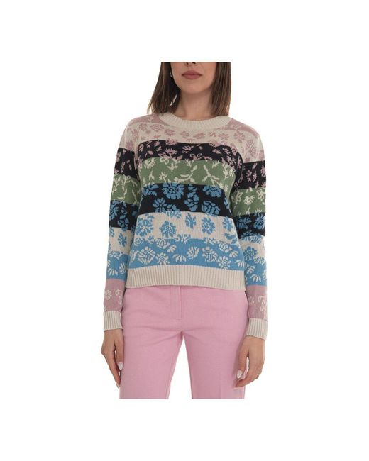 Weekend by Maxmara Multicolor Blumiger rundhalspullover