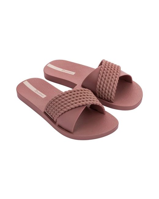 Ipanema Pink Bequeme gestreifte sandalen