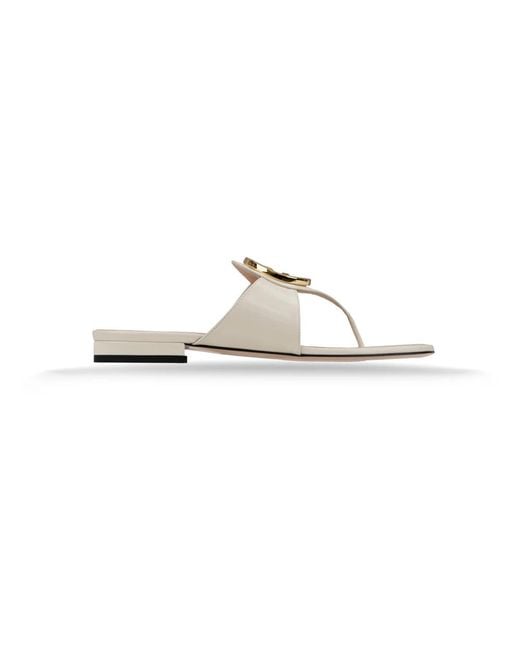 Gucci Metallic Flip Flops