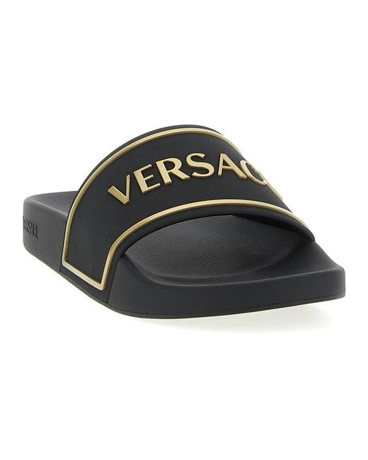 Versace Black Sliders for men