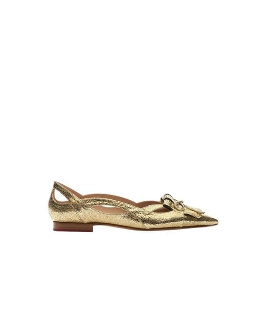 Scarosso Metallic Ballerina Shoes