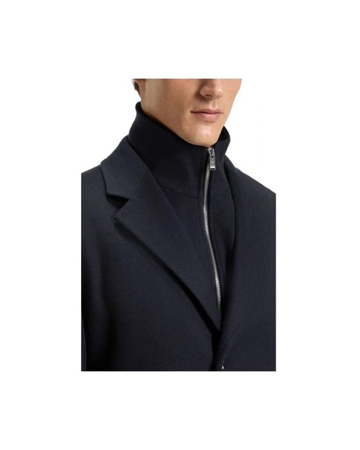 Boss Blue Single-Breasted Coats for men