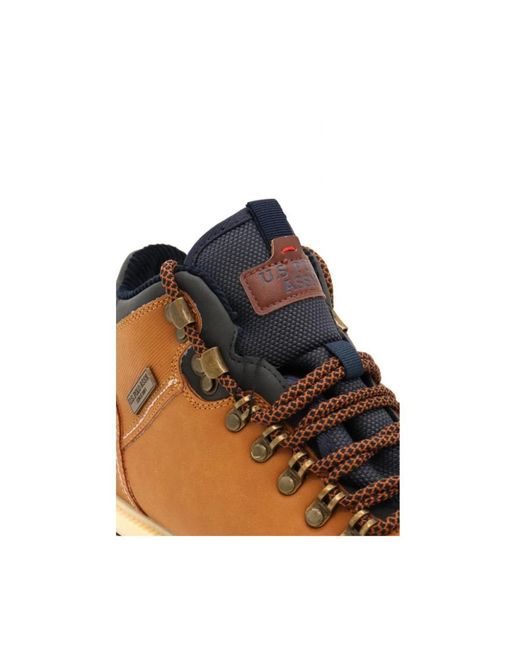 U.S. POLO ASSN. Brown Lace-Up Boots for men