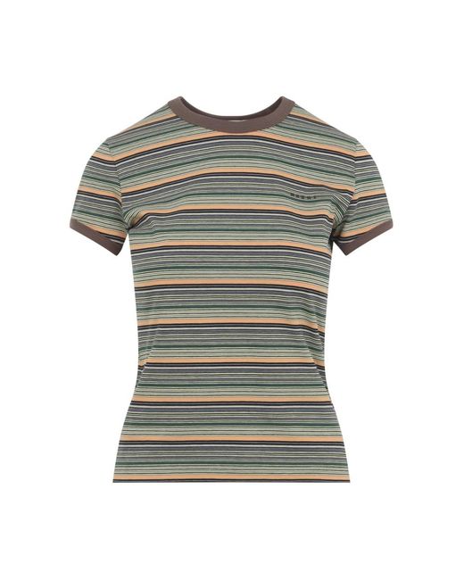 Marni Fitted Katoenen T-Shirt in het Gray