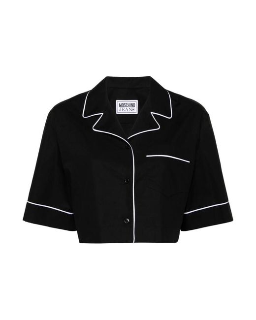 Moschino Black Schwarze hemden für männer
