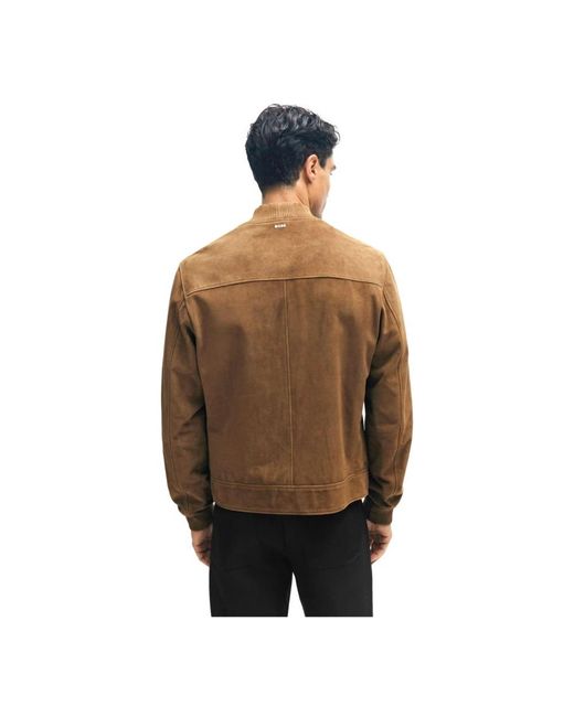 Boss Brown Leather Jackets for men