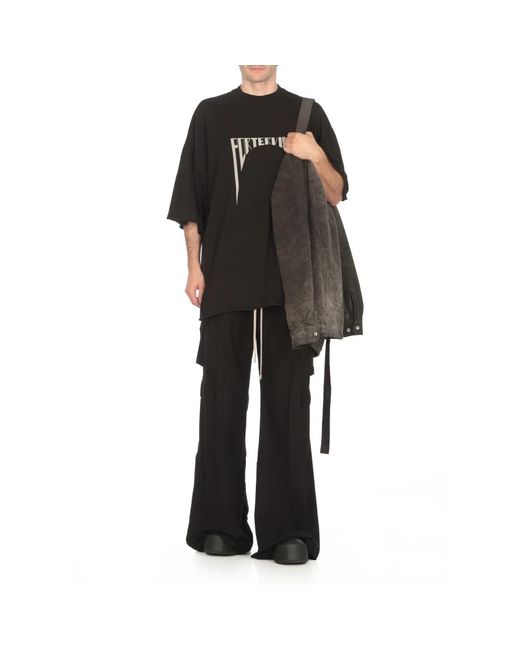 Rick Owens Zwarte Cargo Broek Elastische Taille Koord in het Black voor heren