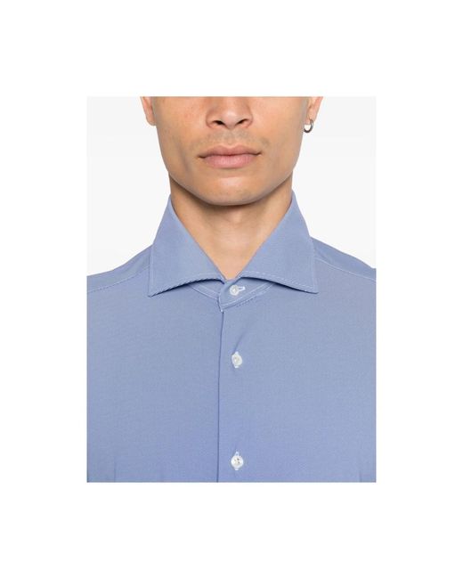 Barba Napoli Blue Formal Shirts for men