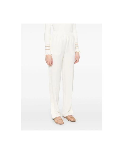 Twinset White Straight Trousers