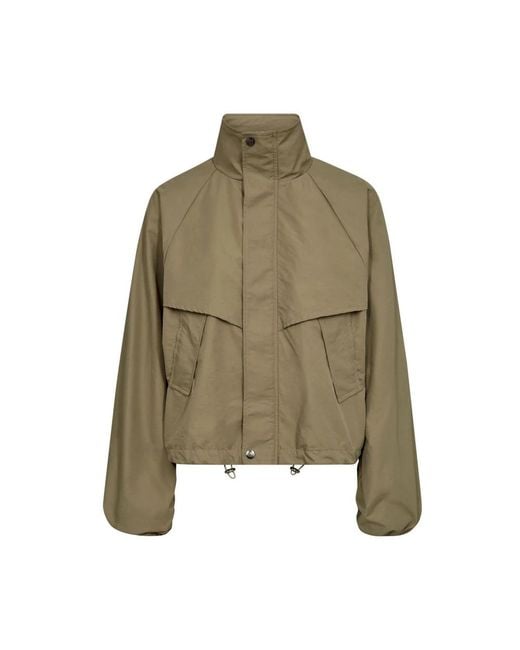 Bomber Jackets co'couture de color Green