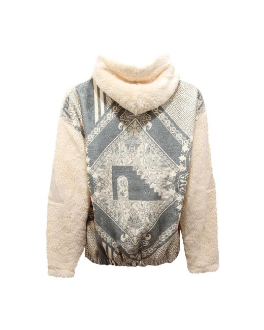 Al Ain Hoodies & Sweatvesten ,Teddy Effect Rits Hoodie Room in het Natural voor heren