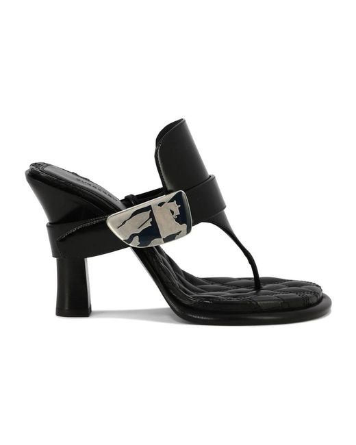 Burberry Black Heeled Mules
