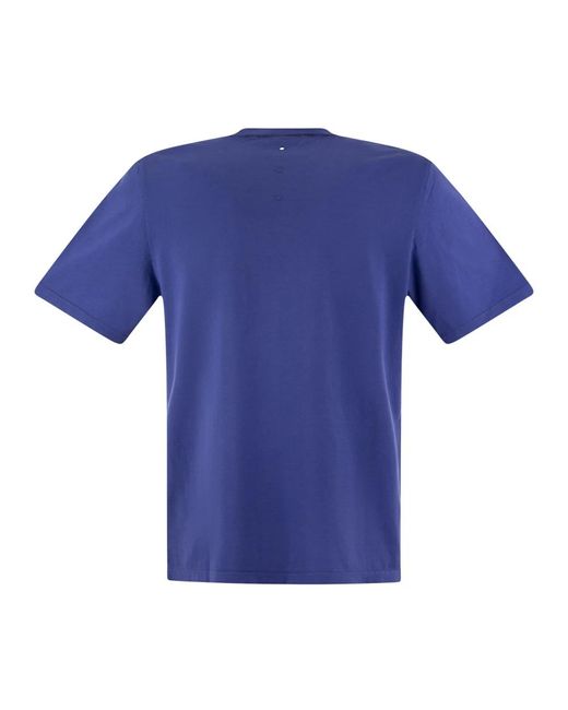 Premiata Tops ,Blauw ,Katoen Hot-Dyed Katoenen T-Shirt Met Zeefdruk in het Blue voor heren