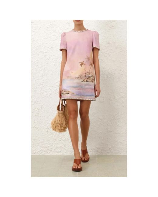 Zimmermann Pink Short Dresses