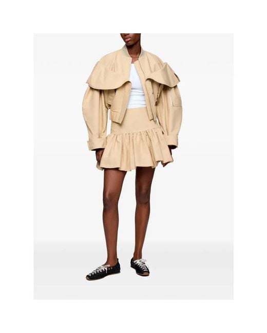 Ganni Natural Short Skirts