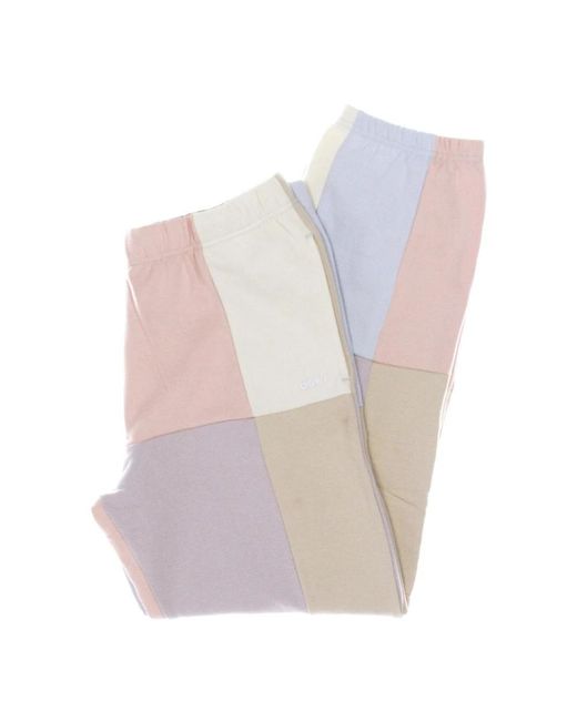 Obey Broeken ,Veelkleurig ,Katoen Fleece Trainingspak Trainingsbroeken Opal Multi in het Multicolor