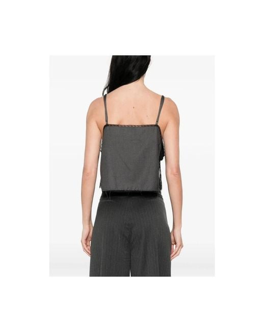 LA PISCINE Gray Sleeveless Tops