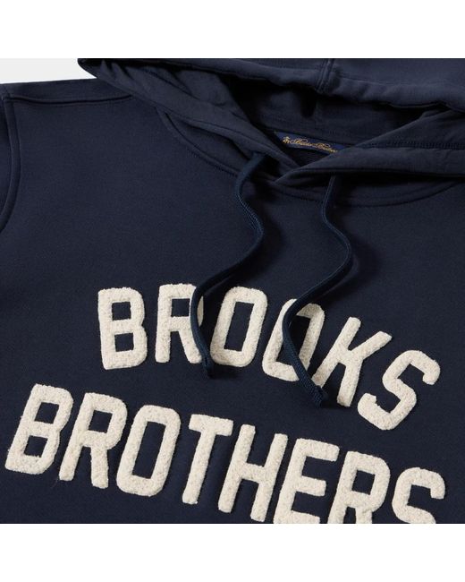 Brooks Brothers Hoodies & Sweatvesten ,Blauw ,Katoen Terry Logo-Geborduurde Hoodie in het Blue voor heren
