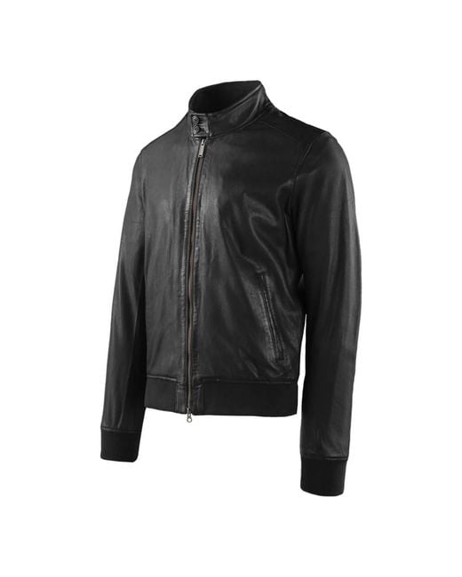 Bomboogie Black Leather Jackets for men