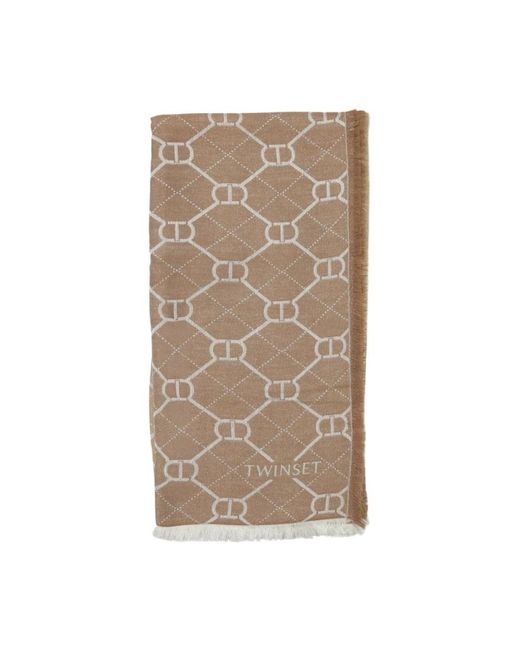 Twinset Brown Oval T Jacquard Stola
