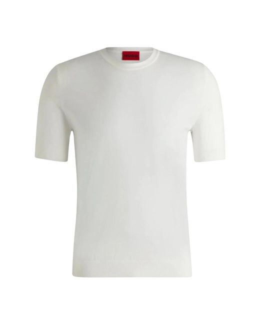 HUGO Gray Round-Neck Knitwear for men