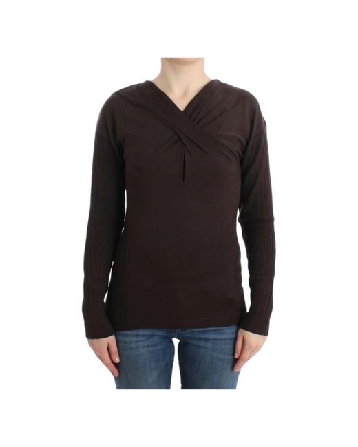 Roberto Cavalli Black V-Neck Knitwear