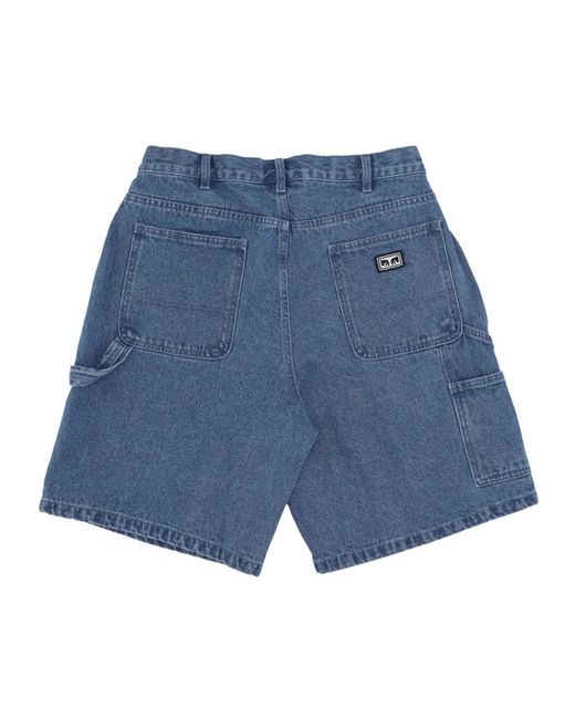 Obey Blue Denim Shorts for men