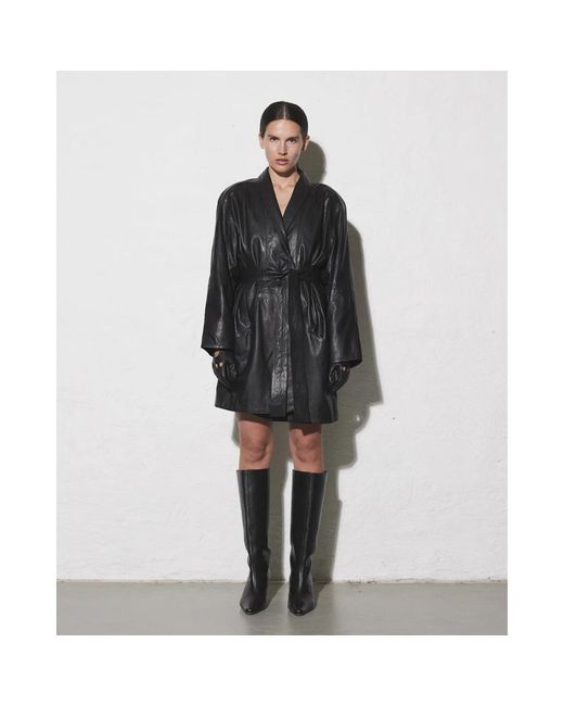 Envelope Black Belted Coats