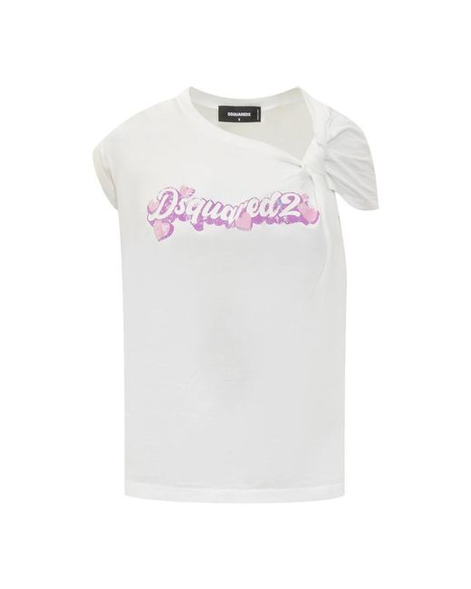 Camiseta Casual Con Logo, Mujer, Talla DSquared² de color White
