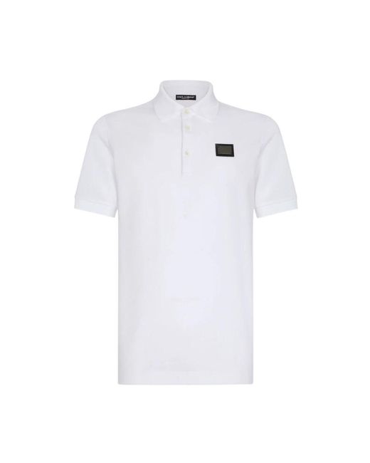 Dolce & Gabbana White Polo Shirts for men